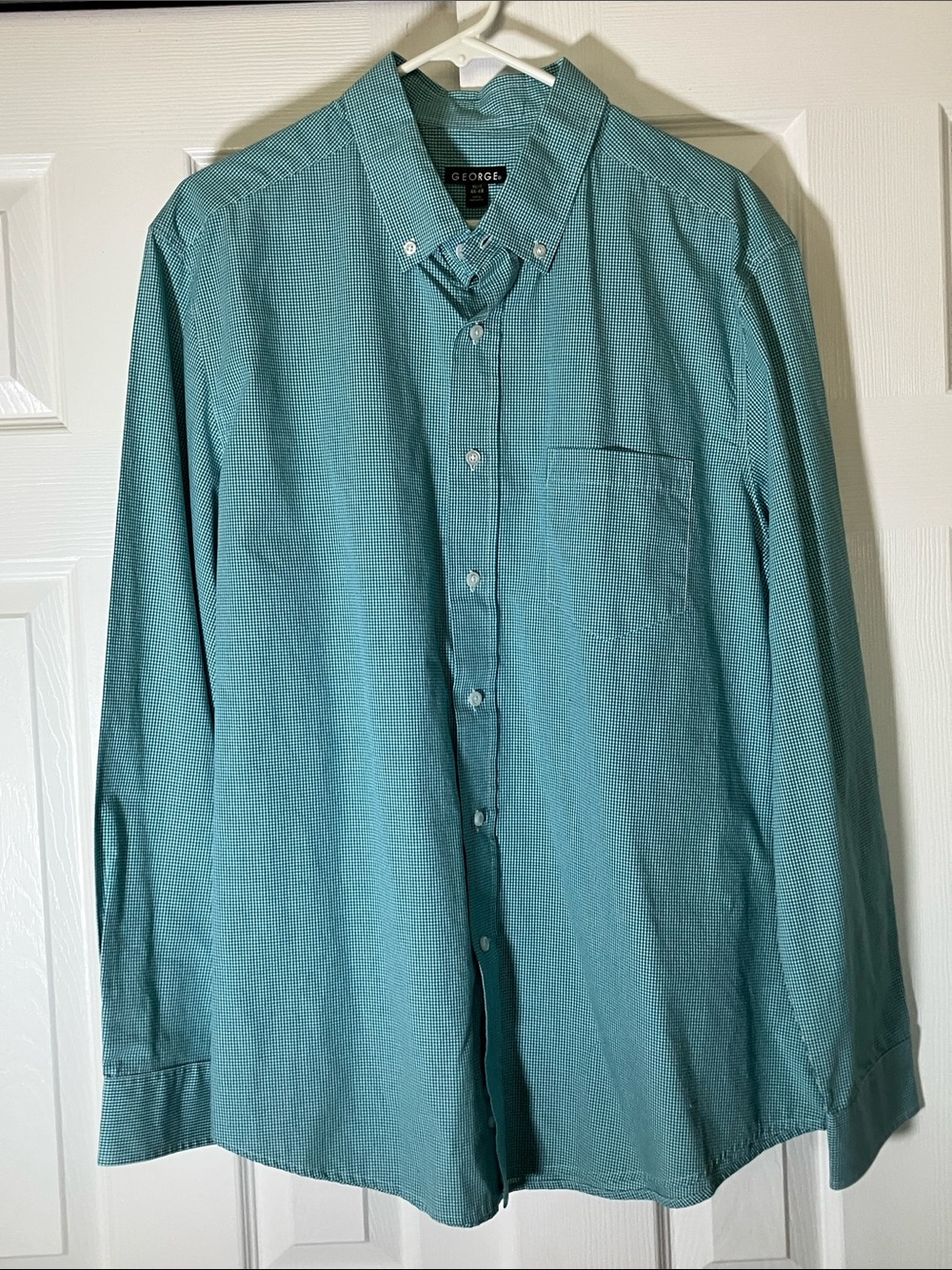 George Men's Teal Button-Down Shirt